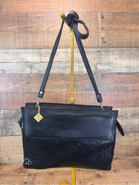 Vintage Whiting & Davis Black Metal Mesh Shoulder Bag Evening Clutch Chainmail